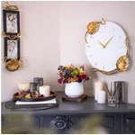 Интерьерные настенные часы декор для дома Monstera Deliciosa белого цвета с ...