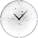 Интерьерные настенные часы декор для дома Арт Хаус белого цвета с серебром 41098/серебро
