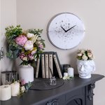 Интерьерные настенные часы декор для дома Арт Хаус белого цвета с серебром ...