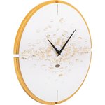 Интерьерные настенные часы декор для дома Арт Хаус белого цвета с золотом ...
