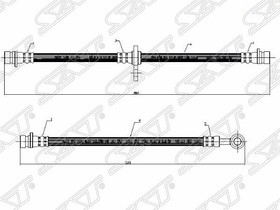 ST-01466-SX0-000, Шланг тормозной задний (Таиланд) HONDA ODYSSEY/SHUTTLE (комплект 2шт.) 94-99 LH=RH