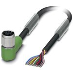 1430666, Right Angle Female 12 way M12 to Sensor Actuator Cable, 3m