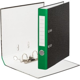 Фото 1/5 Папка-регистратор Economy 50 мм мрамор с зеленым корешком, металлический уголок 1209132