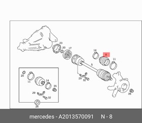 201 357 00 91, Пыльник шруса внешний MB202 [ORG]