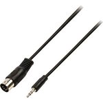 CAGP20100BK10, Audio Cable, Stereo, DIN 5-Pin Plug - 3.5 mm Jack Plug, 1m