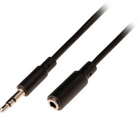 CAGP22050BK10, Audio Cable, Stereo, 3.5 mm Jack Plug - 3.5 mm Jack Socket, 1m