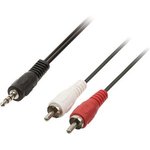 CAGP22200BK150, Audio Cable, Stereo, 3.5 mm Jack Plug - 2x RCA Plug, 15m
