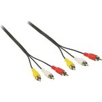 CVGP24300BK10, Composite Video Cable, 3x RCA Plug - 3x RCA Plug, 1m