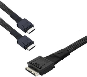 Фото 1/2 Кабель Amphenol RML80-0249/RML42-0249 Cable OcuLink SFF8611 8i to 2x SFF8611 4i, length= 80cm, OEM