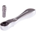 276B-0225, KING TONY Ratchet 1/4", 88 mm, 60 teeth, flag, for inserts (bits)