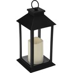 513-045, Декоративный фонарь со свечой 14x14x29 см, черный корпус ...