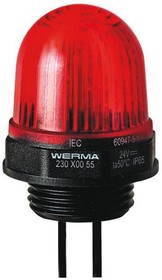 230.100.68, EM 230 Series Red Steady Beacon, 230 V ac, Panel Mount, LED Bulb, IP65