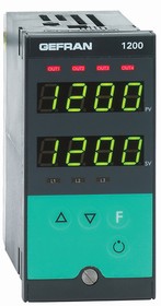 1200-RRR0-00-0-1, 1200 PID Temperature Controller, 96 x 48 (1/8 DIN)mm, 3 Output Relay, 100 V ac, 240 V ac Supply Voltage ON/OFF