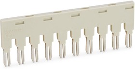 859-410, Push-in type jumper bar - Light gray - Insulated - 18 A - 10-position