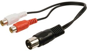 CAGP20250BK02, Audio Cable, Stereo, DIN 5-Pin Plug - 2x RCA Socket, 200mm
