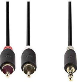CABW22200AT05, Audio Cable, Stereo, 3.5 mm Jack Plug - 2x RCA Plug, 500mm