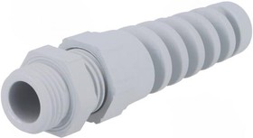 Cable gland with bend protection, PG9, 19 mm, Clamping range 3.5 to 8 mm, IP68, silver gray, 53015610