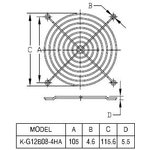 K-G12B08-4HA, Решетка для вентилятора, металл, 120х120мм