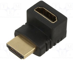 AK-AD-70, Adapter; HDMI 1.4; HDMI socket 90°,HDMI plug; black