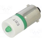 186003A1, Индикат.лампа: LED; BA9S,T10; зеленый; пластик; 24-30ВDC; -20-60°C