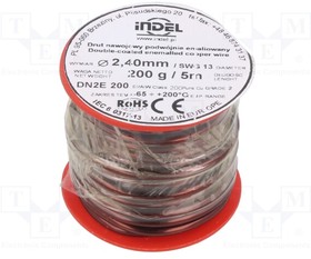 DN2E2,4-200G, Coil wire; double coated enamelled; 2.4mm; 0.2kg; -65?200°C