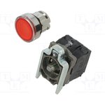 XB4BW34M5, Switch: push-button; 22mm; Stabl.pos: 1; NC + NO; red; LED; 230V