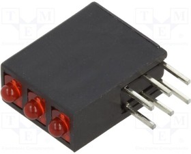 H380CHDL, LED Circuit Board Indicators LED Assembly R/A 1.8mm LED TRI-LVL RD