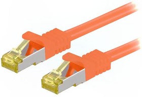Фото 1/2 91633, Patch cord; S/FTP; 6a; stranded; Cu; LSZH; orange; 7.5m; 26AWG