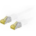 91090, Patch cord; S/FTP; 6a; stranded; Cu; LSZH; white; 0.5m; 26AWG