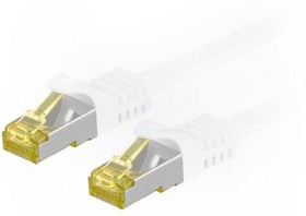 Фото 1/2 91099, Patch cord; S/FTP; 6a; stranded; Cu; LSZH; white; 20m; 26AWG