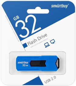 Фото 1/9 USB 2.0 накопитель Smartbuy 032GB STREAM Blue (SB32GBST-B)
