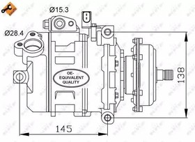 Фото 1/6 32148, Компрессор кондиционера VW MULTIVAN V 03-09, PHAETON 02-, TOUAREG 02-10, TRANSPORTER V 03-09,