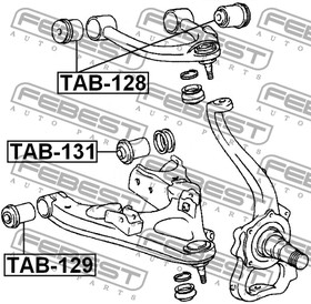 Фото 1/6 tab-129, САЙЛЕНБЛОК НИЖНЕГО ПЕРЕДНЕГО РЫЧАГА (TOYOTA LAND CRUISER 100 HDJ101/UZJ100 1998-2007) FEBEST