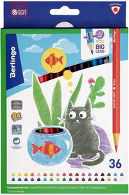 Цветные карандаши SuperSoft Жил-был кот 36 цветов, трехгранные, заточенные, картонная коробка SS00536