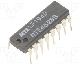 NTE4528B, IC: digital; monostable, multivibrator,resettable; Ch: 2; IN: 2