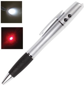 Фото 1/3 Указка лазерная, радиус 200 м, LED-фонарь, шариковая ручка, линия 0,5 мм, LH612