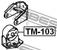 Фото 1/3 tm-103, ПОДУШКА ДВИГАТЕЛЯ ПЕРЕДНЯЯ 4AFE/5EFE/7AFE (TOYOTA CARINA E AT19#/ST191/CT190 1992-1997) FEBEST