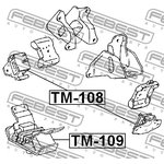 tm-108, ПОДУШКА ДВИГАТЕЛЯ ПЕРЕДНЯЯ 1KDFTV/1KZTE (TOYOTA LAND CRUISER PRADO 90 ...