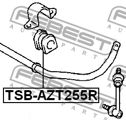 TSB-AZT255R, втулка стабилизатора заднего!\ Toyota Avensis/Caldina 02-08, FEBEST | купить в розницу и оптом