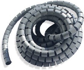 Фото 1/7 LXQ 16-3-k2 - спиральный защитный рукав, полиэтилен, размер 16, цвет серый, длина 2 м