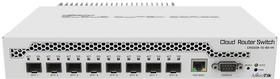 Фото 1/10 Маршрутизатор MikroTik Cloud Router Switch 309-1G-8S+IN with Dual core 800MHz CPU, 512MB RAM, 1xGigabit LAN, 8 x SFP+ cages, RouterOS L5 or