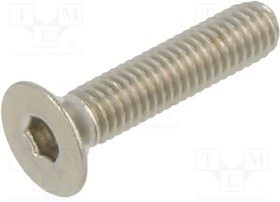 K3X14-ISO10642-A4, Screw; M3x14; 0.5; Head: countersunk; hex key; HEX 2mm; DIN 7991