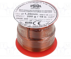 DN2E1,20-200G, Coil wire; double coated enamelled; 1.2mm; 0.2kg; -65?200°C