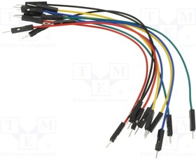 WJW010, Connection cable; L: 150mm; male-male; PIN: 1; mix colours; 10pcs.