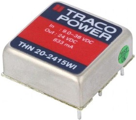 Фото 1/2 THN 20-2415WI, Isolated DC/DC Converters - Through Hole 9-36Vin 24Vout 833mA 15W Iso