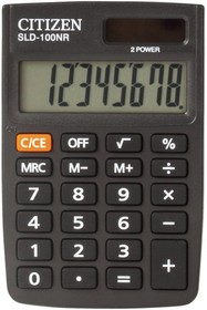 Фото 1/3 Калькулятор карманный CITIZEN SLD-100NR (90х60 мм), 8 разрядов, двойное питание