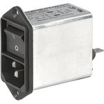 4A, 250 V ac Male Screw Filtered IEC Connector 2 Pole 4302.5313, Quick Connect