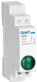 Фото 1/3 Индикатор ND9-1/g зел. AC/DC 230В (LED) (R) CHINT 594108