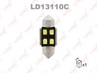 Лампа светодиодная 12V C10W 10W SV8,5 7000K LYNXauto CANBUS 1 шт. картон T11X31mm LD13110C