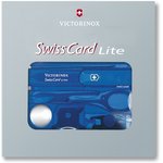 Швейцарская карта Victorinox SwissCard Lite (0.7322.T2) синий полупрозрачный ...